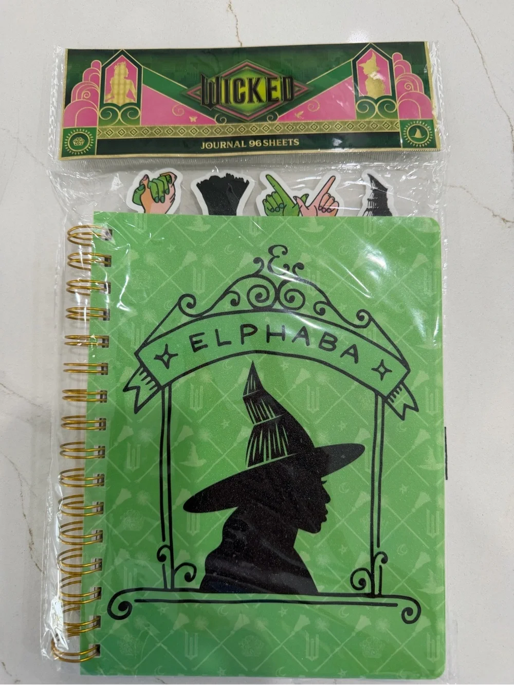 Target Wicked Elphaba Green Spiral Journal with Black Silhouette